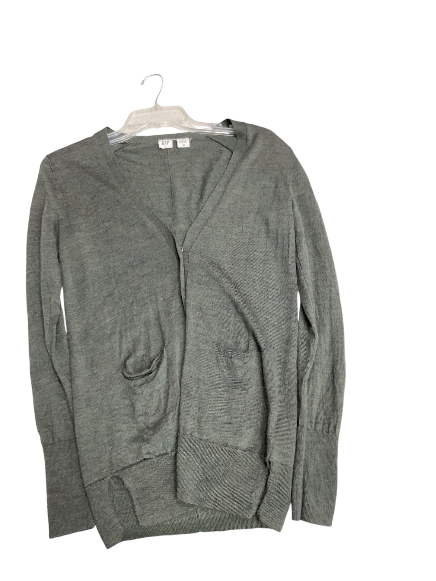 Sweater Cardigan By Gap In Charcoal, Size: Xs