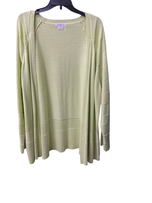 Sweater Cardigan By Liz Claiborne In Lime Green, Size: 26