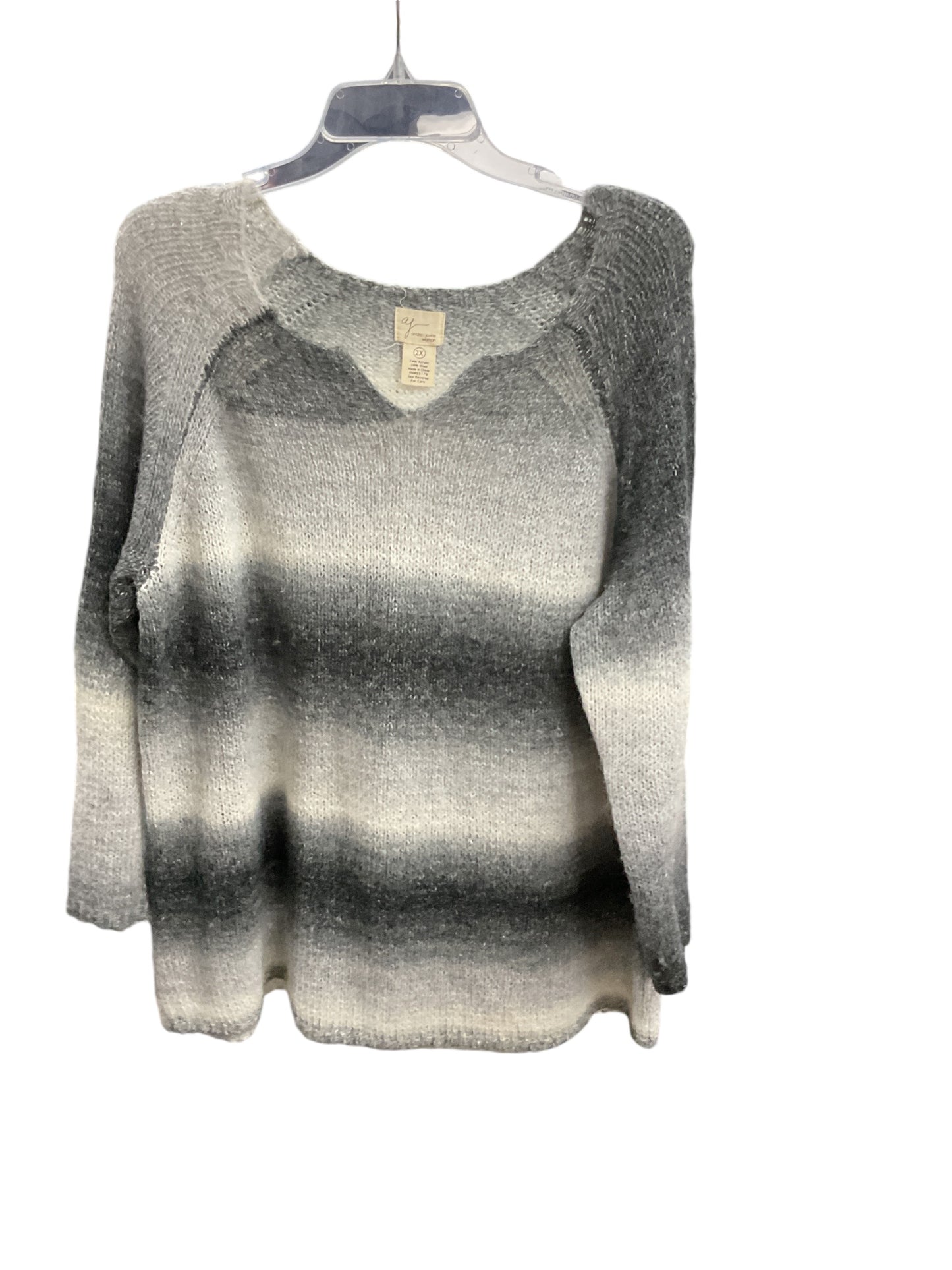 Sweater By Andrea Jovine In Grey, Size: 22