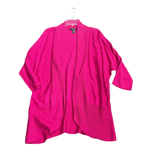 Sweater Cardigan By Lauren By Ralph Lauren In Fuschia, Size: 26