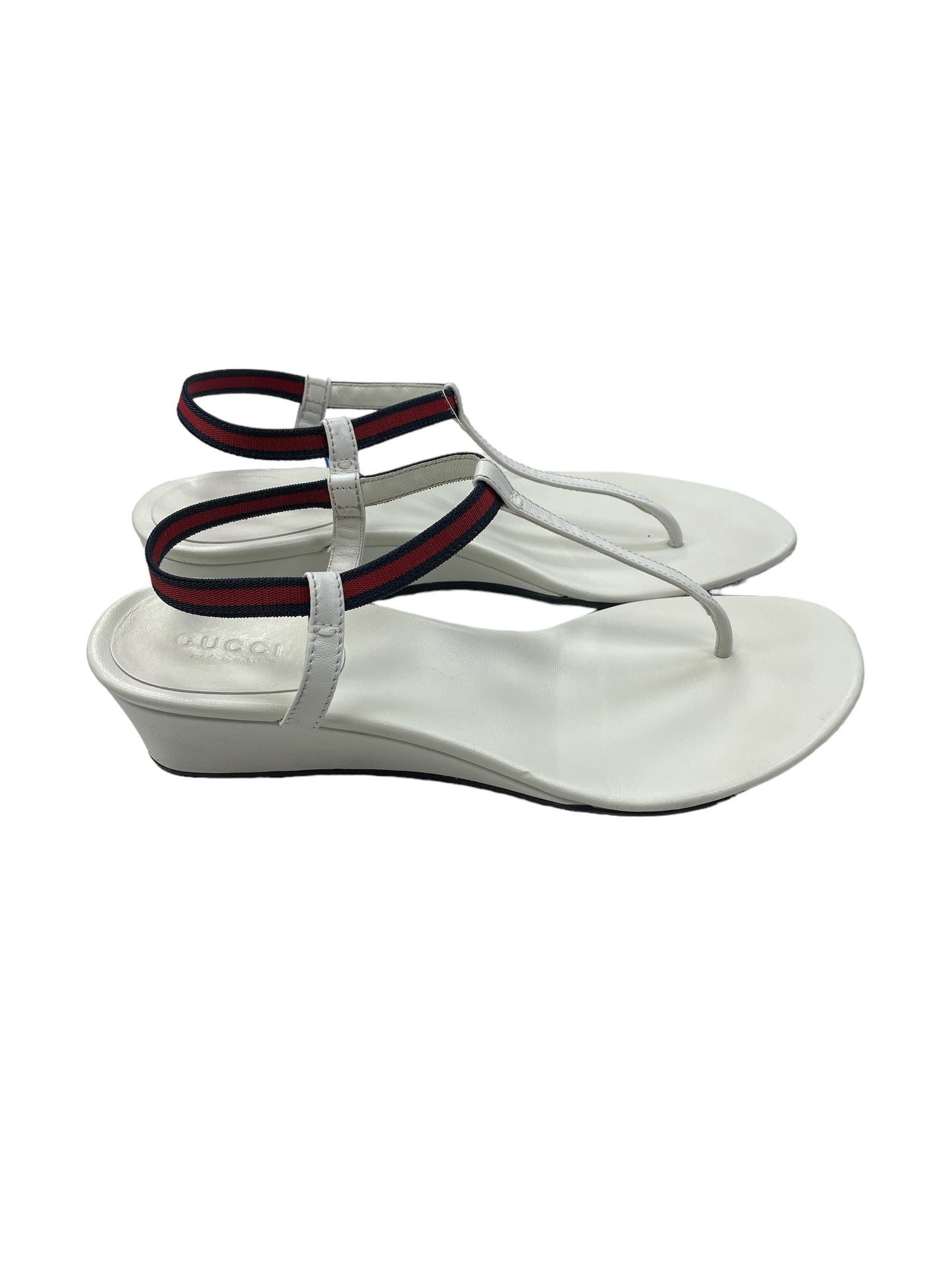 Sandals Luxury Designer By Gucci In White, Size: 7