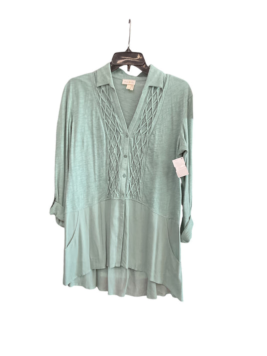 Top 3/4 Sleeve By Meadow Rue In Green, Size: S