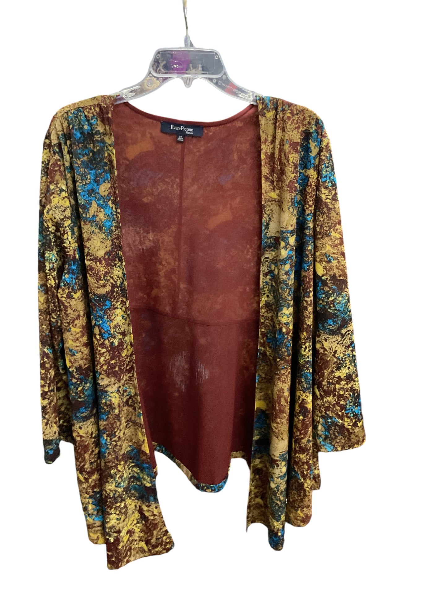 Kimono By Evan-picone In Brown, Size: 2x