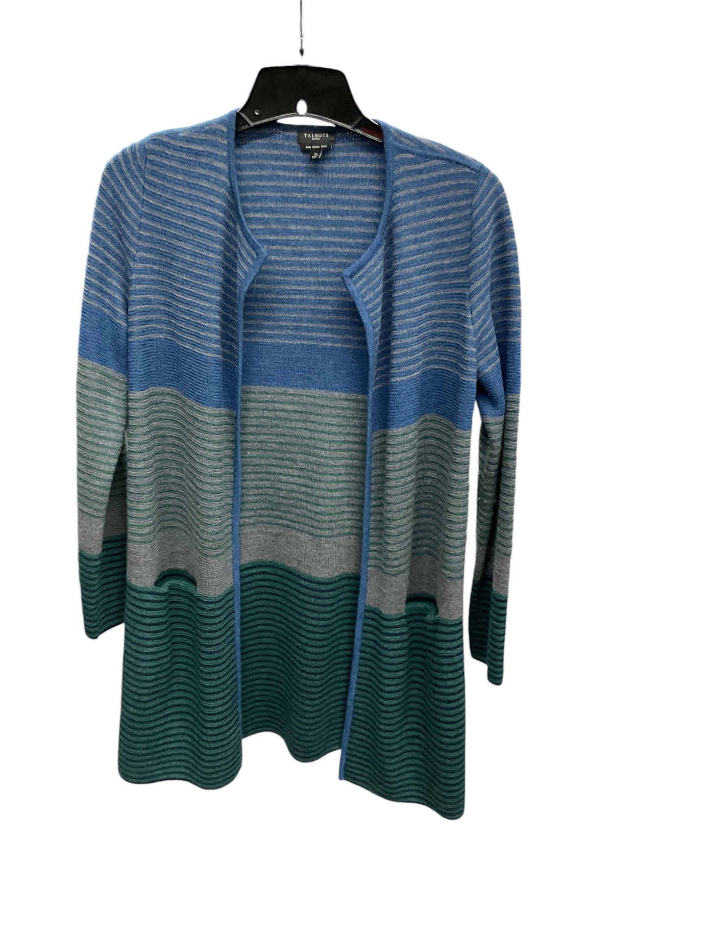 Sweater Cardigan By Talbots In Blue & Green, Size: Petite   S