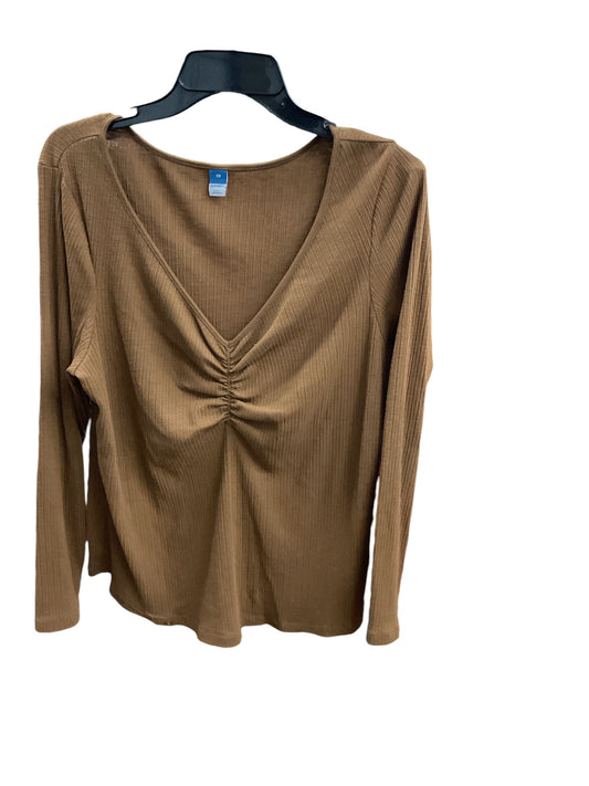 Top Long Sleeve Basic By Old Navy In Brown, Size: 2x