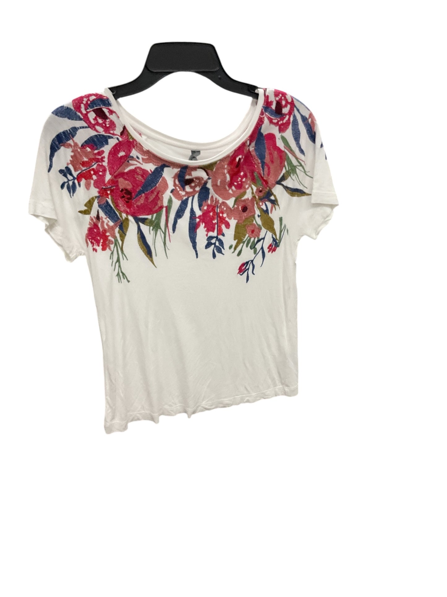 Top Short Sleeve By Anthropologie In White, Size: S