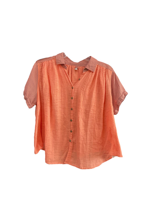 Top Short Sleeve By Free People In Coral, Size: M