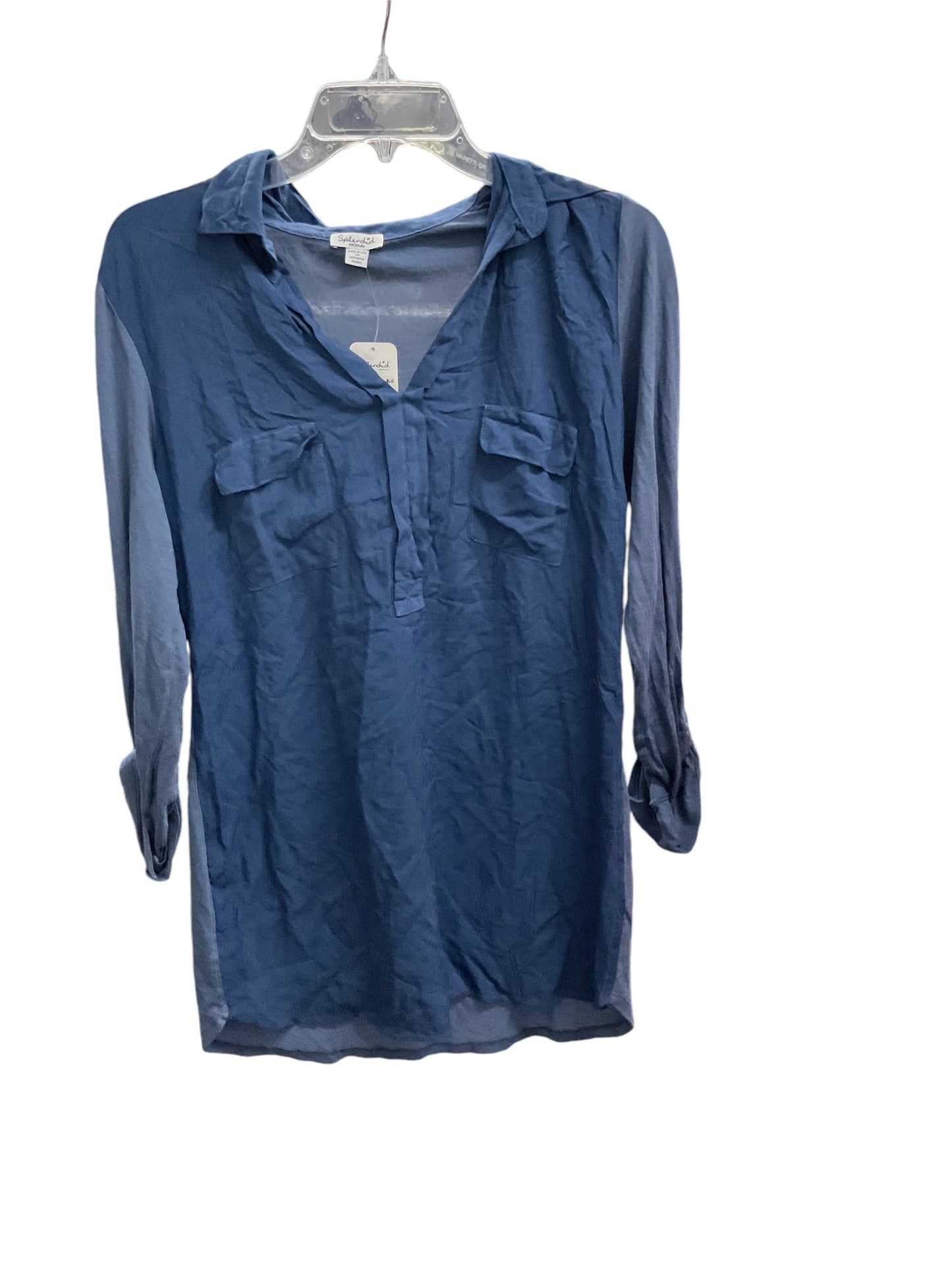 Top Long Sleeve By Splendid In Blue, Size: M