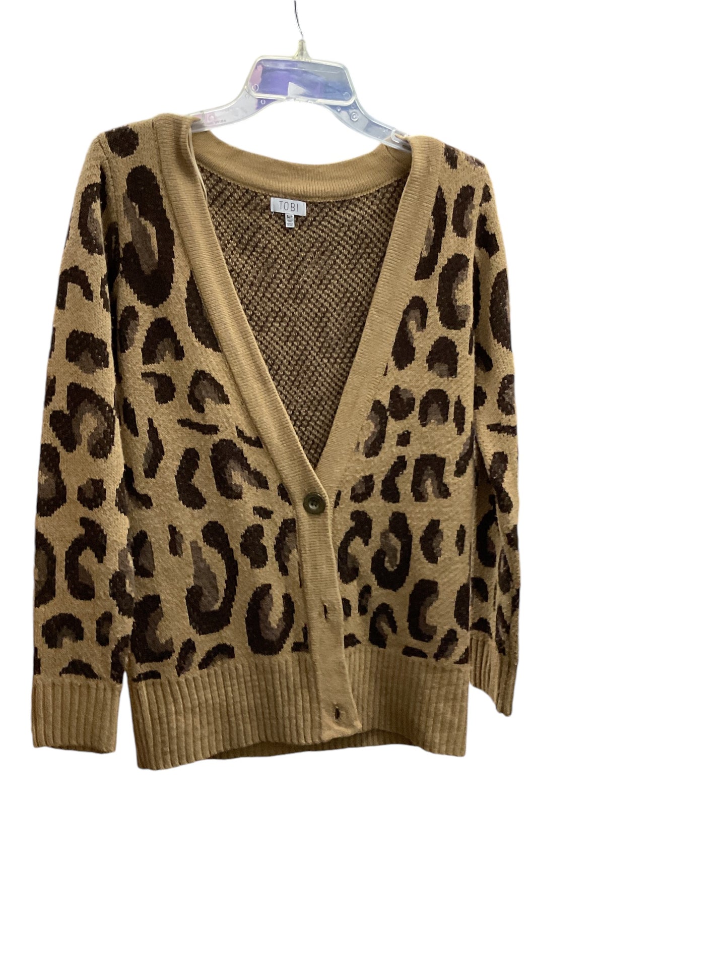 Sweater Cardigan By Tobi In Leopard Print, Size: S