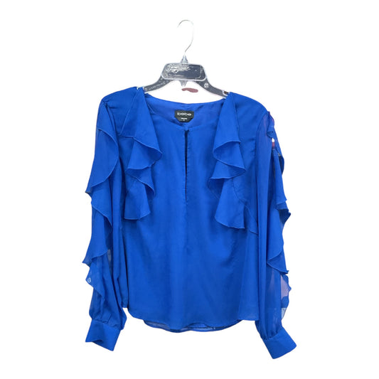 Top Long Sleeve By Bebe In Blue, Size: Xl