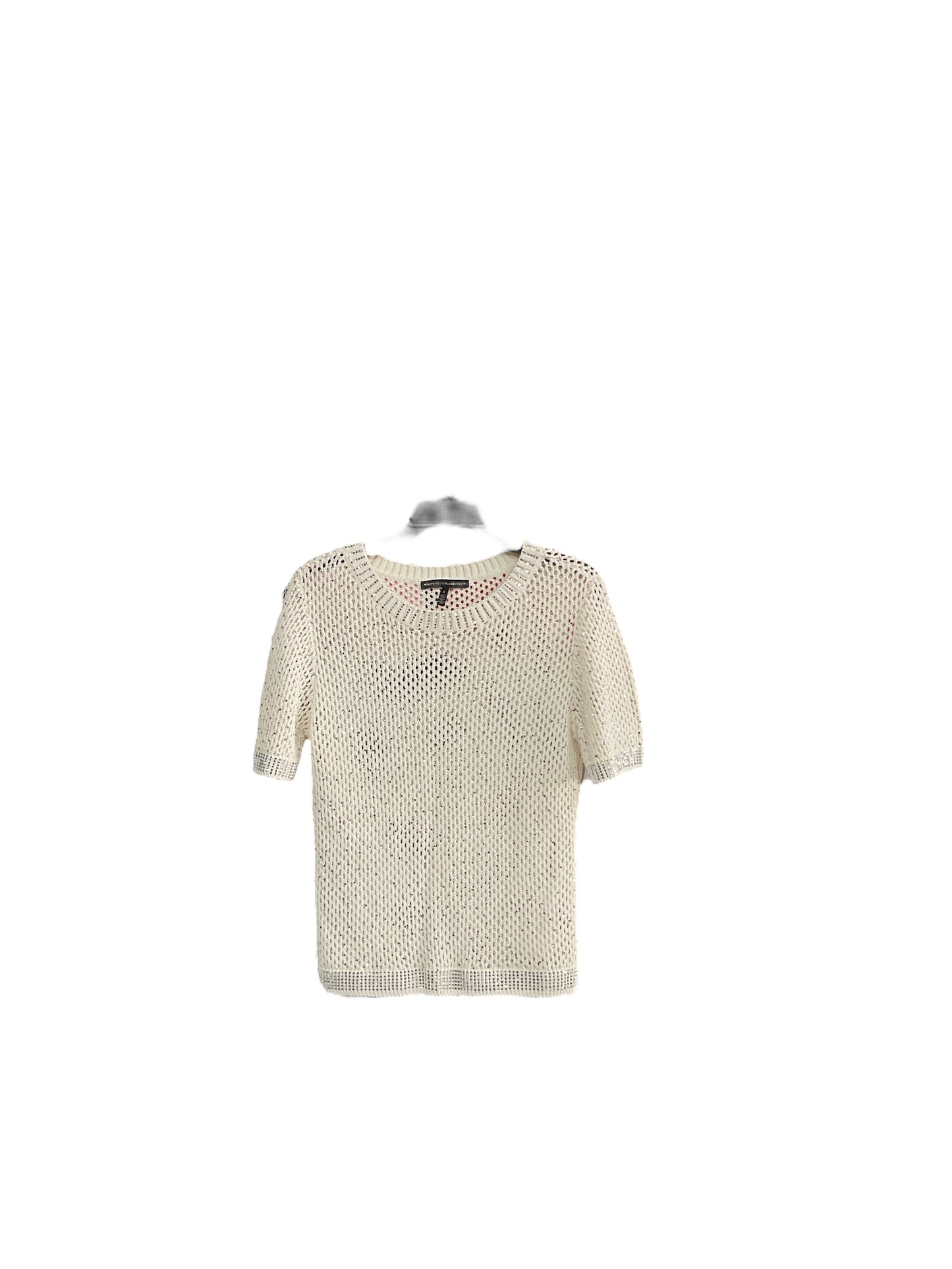 Top Short Sleeve By White House Black Market In Ivory, Size: S