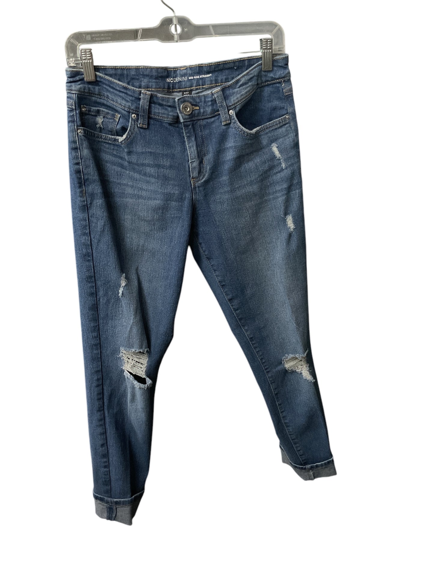 Jeans Straight By Inc In Blue Denim, Size: 4