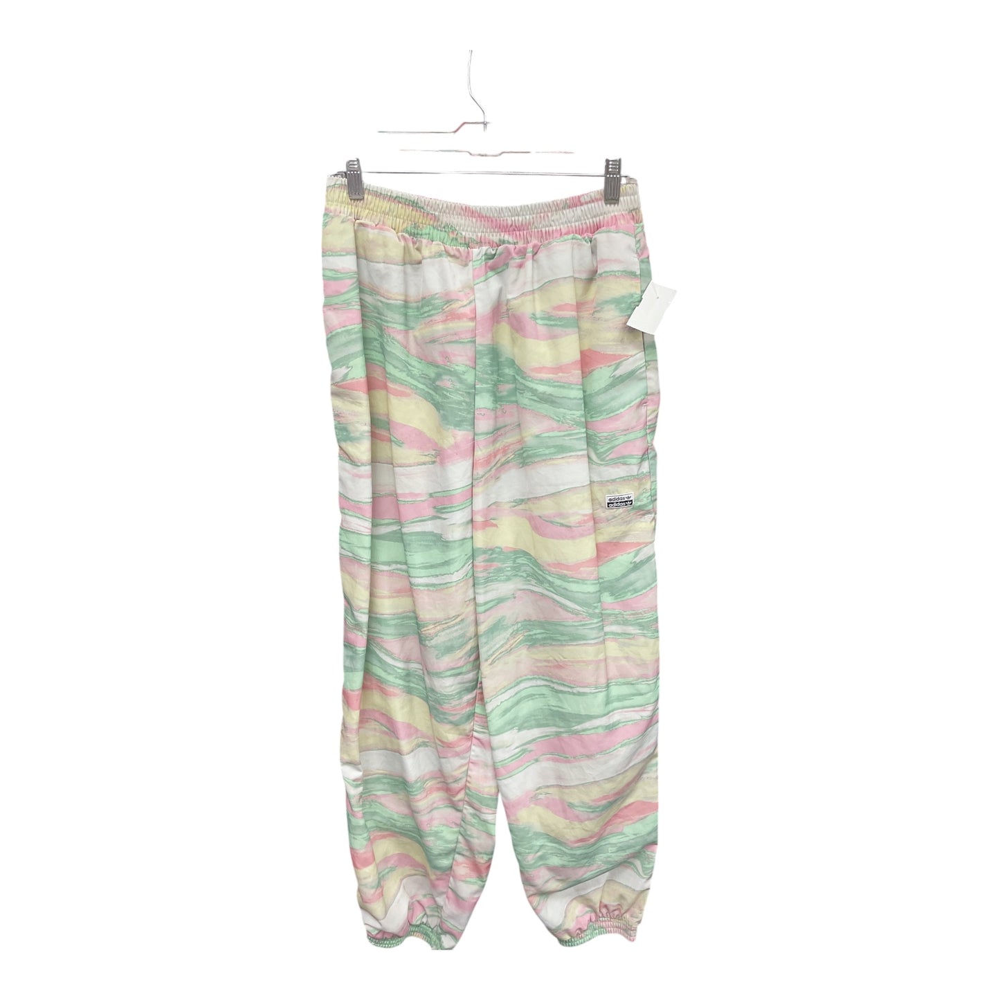 Athletic Pants By Adidas In Green & Pink, Size: L