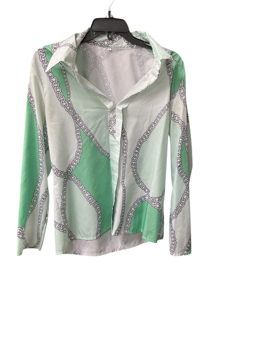 Top Long Sleeve By Cme In Green, Size: L