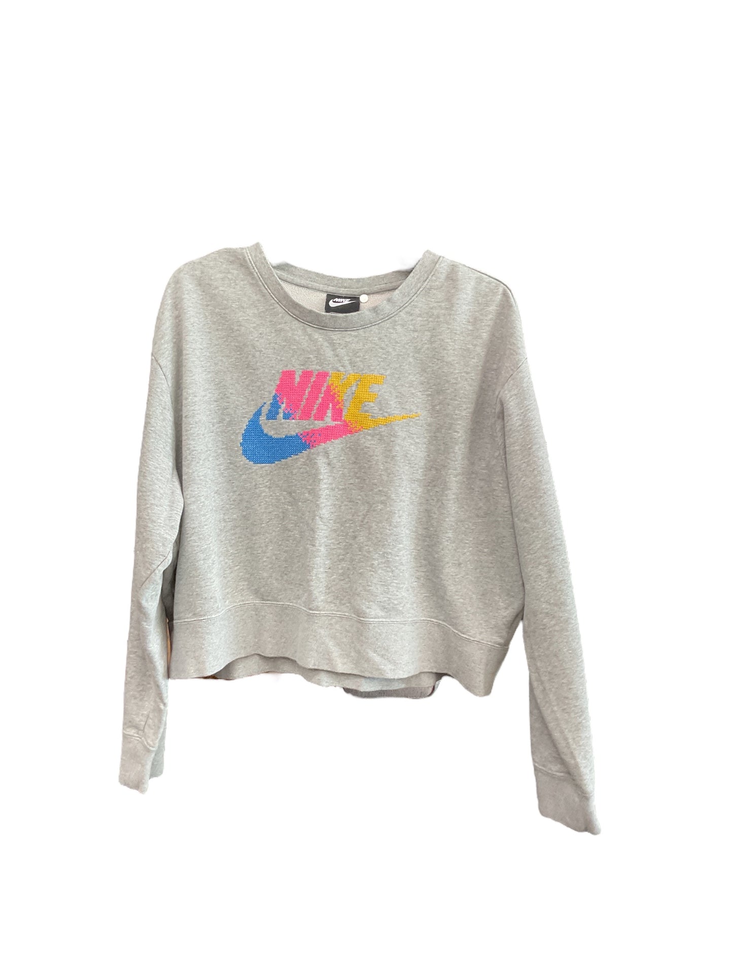 Athletic Sweatshirt Crewneck By Nike Apparel In Grey, Size: Xl