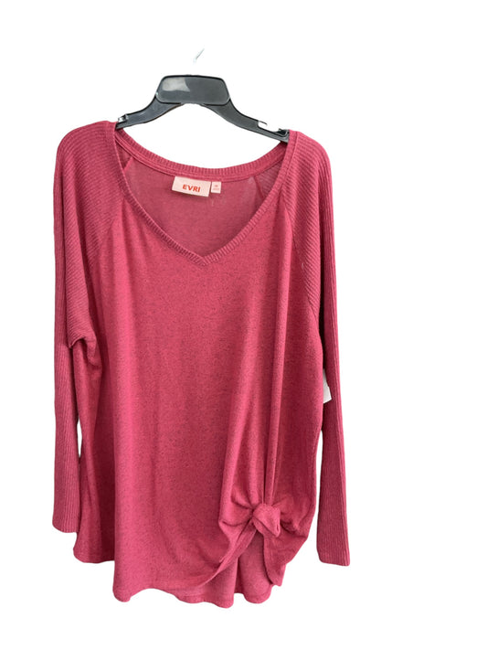 Top Long Sleeve By Evri In Red, Size: 1x