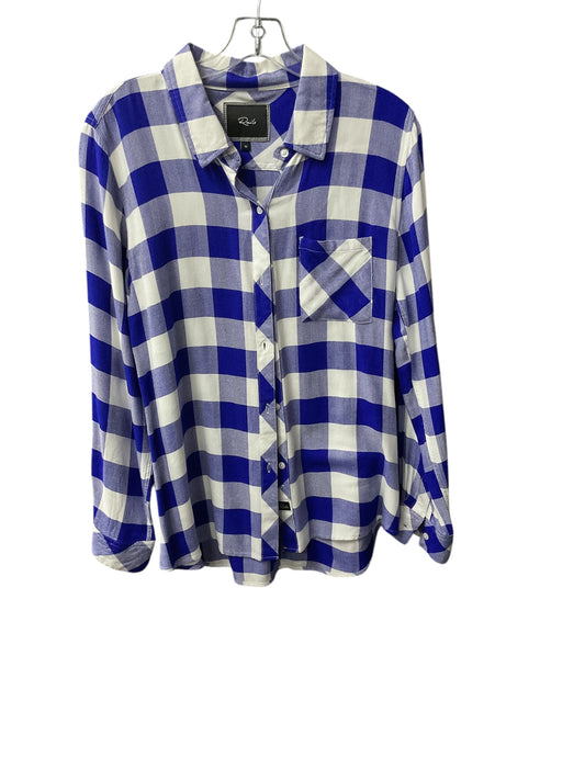 Top Long Sleeve By Rails In Plaid Pattern, Size: M