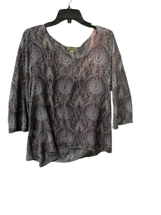 Top 3/4 Sleeve By One World In Mauve, Size: L