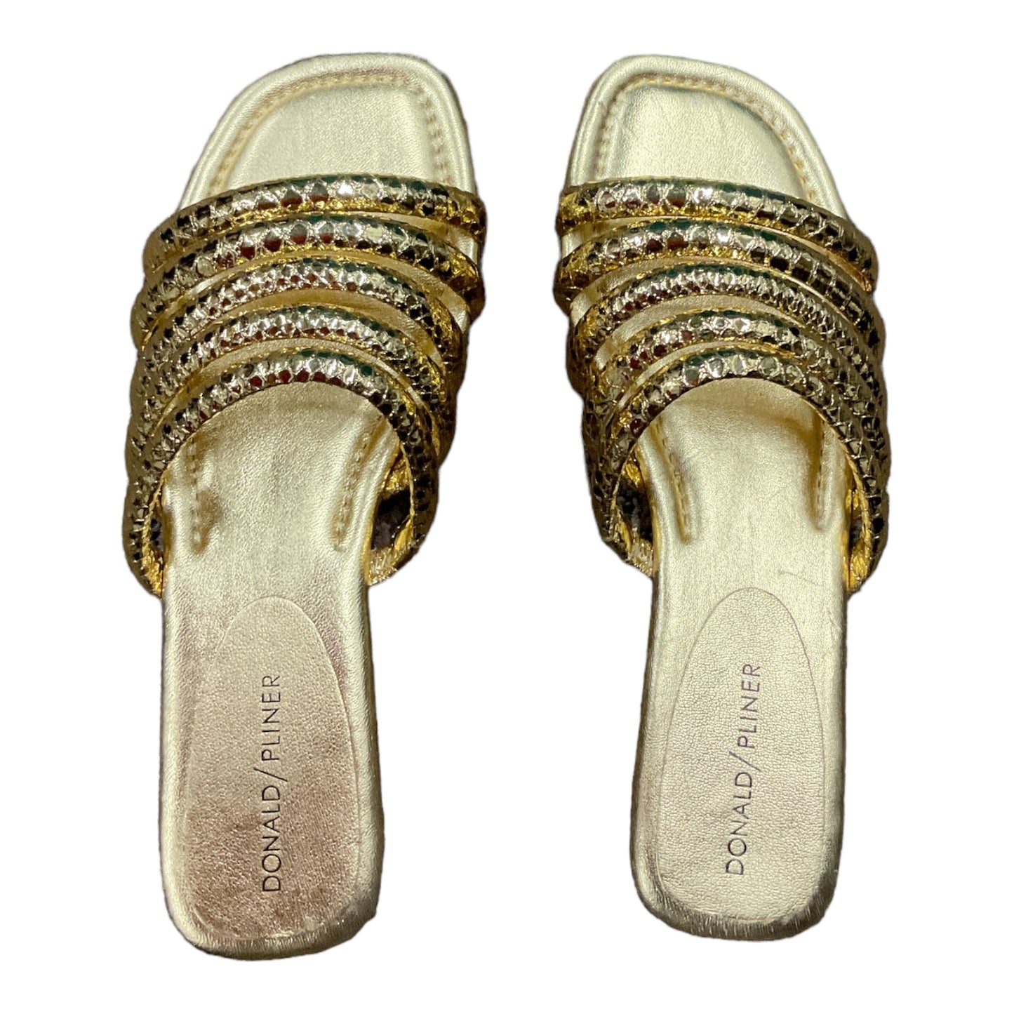 Gold Sandals Flats Donald Pliner, Size 7