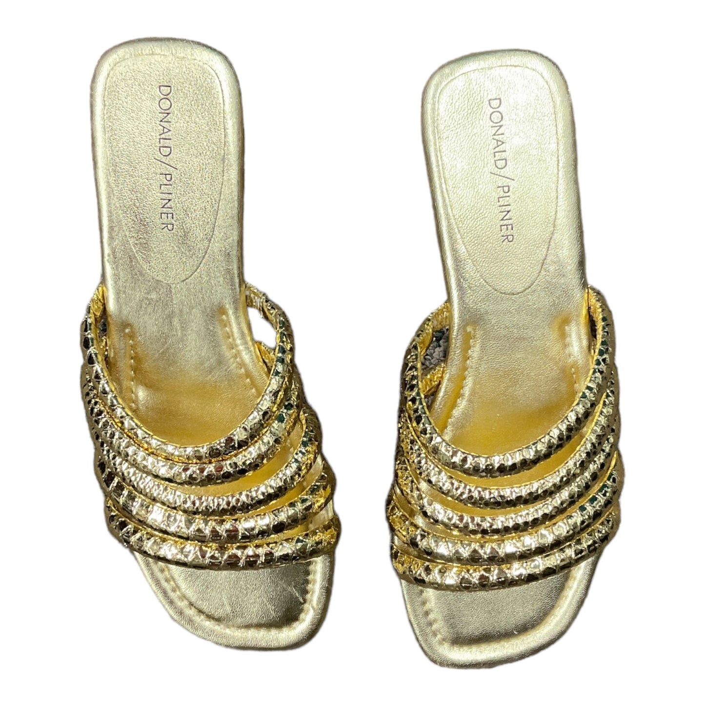 Gold Sandals Flats Donald Pliner, Size 7