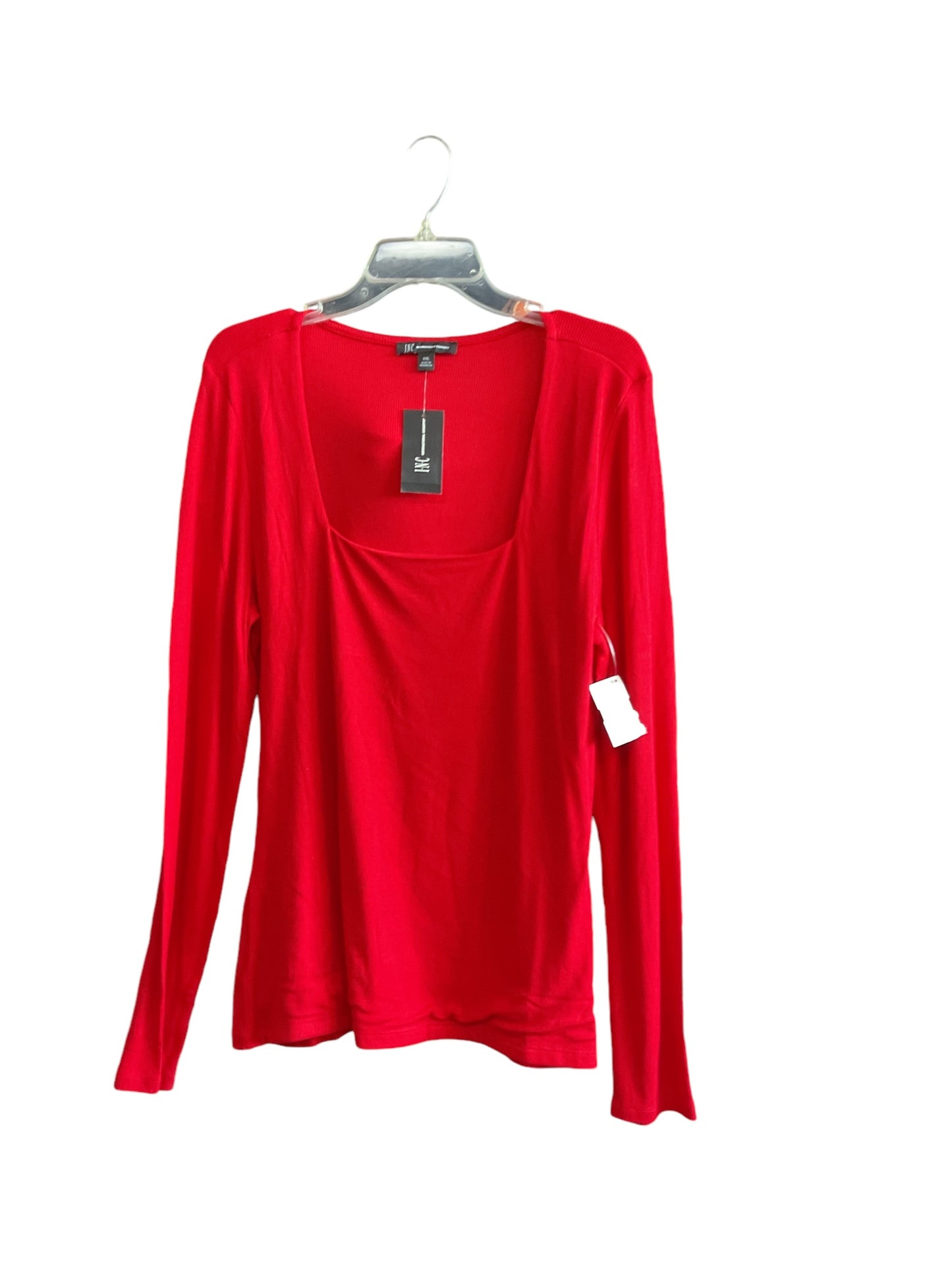 Top Long Sleeve By Inc In Red, Size: Xxl