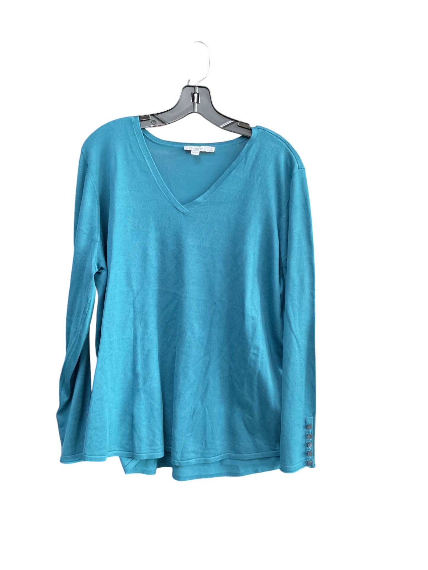 Top Long Sleeve By Chicos In Blue, Size: Xxl