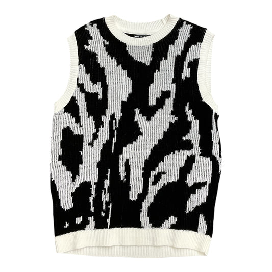 Vest Sweater By Asos In Black & White, Size: S