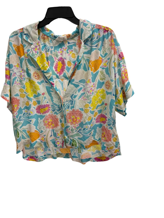 Top Short Sleeve By Anthropologie In Floral Print, Size: Xl