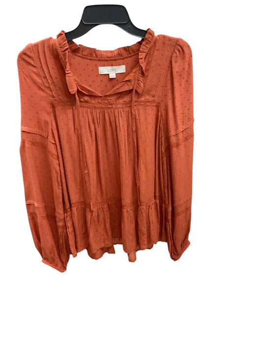 Top Long Sleeve By Loft In Orange, Size: M