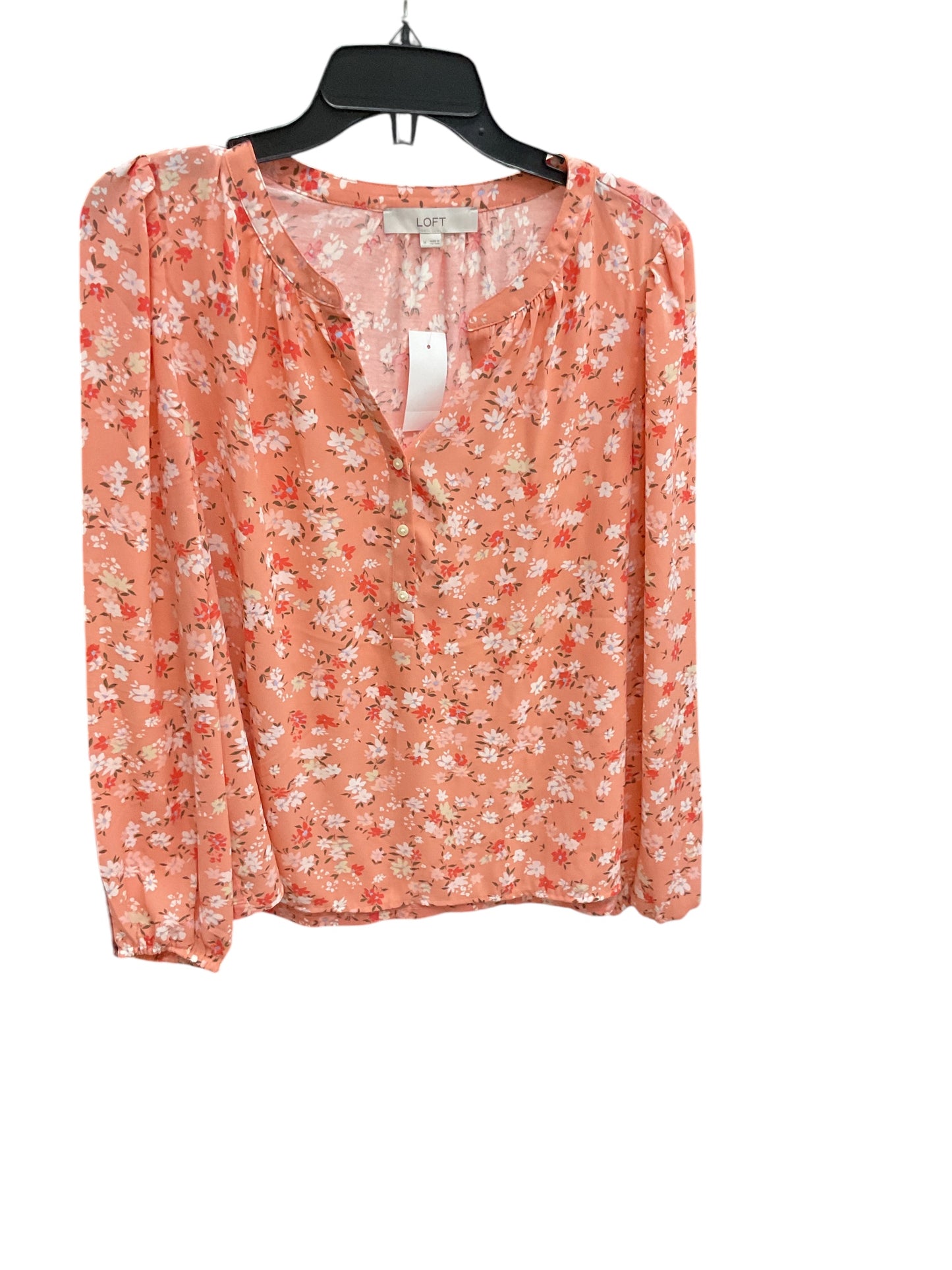 Top Long Sleeve By Loft In Floral Print, Size: M