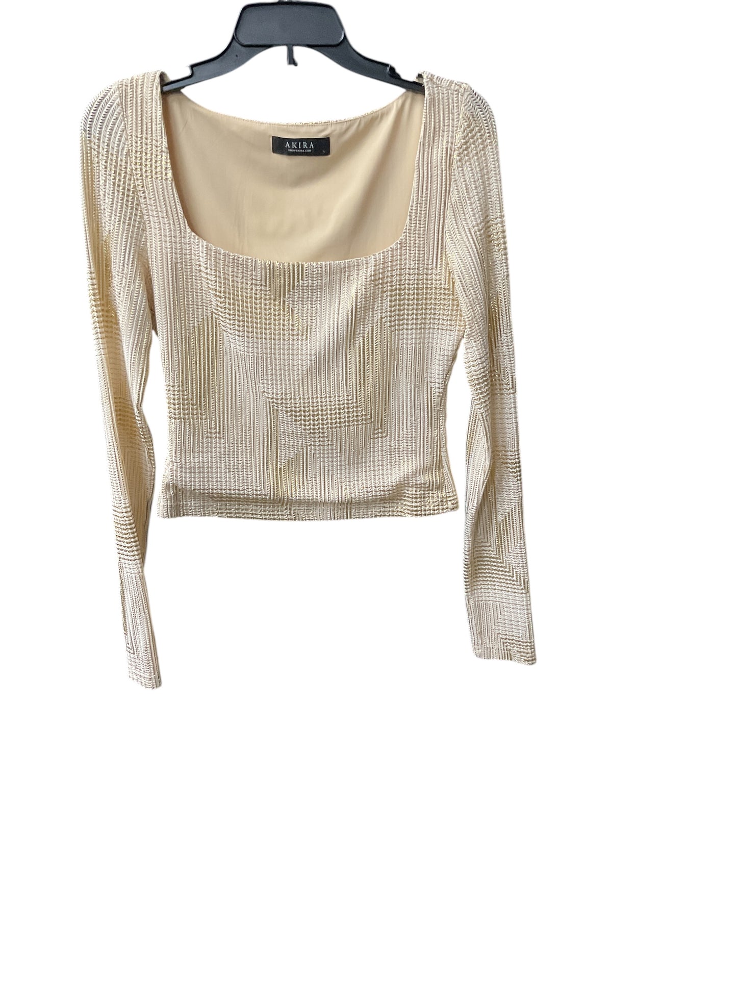 Top Long Sleeve By Akira In Gold, Size: L