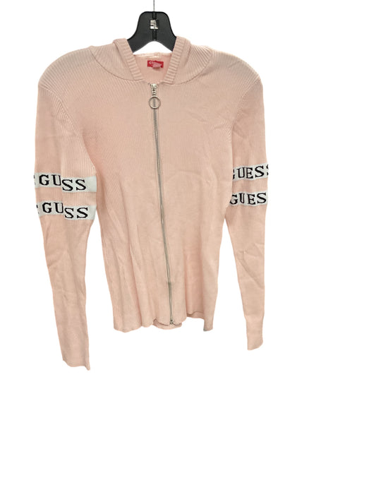 Sweatshirt Hoodie By Guess In Pink, Size: L