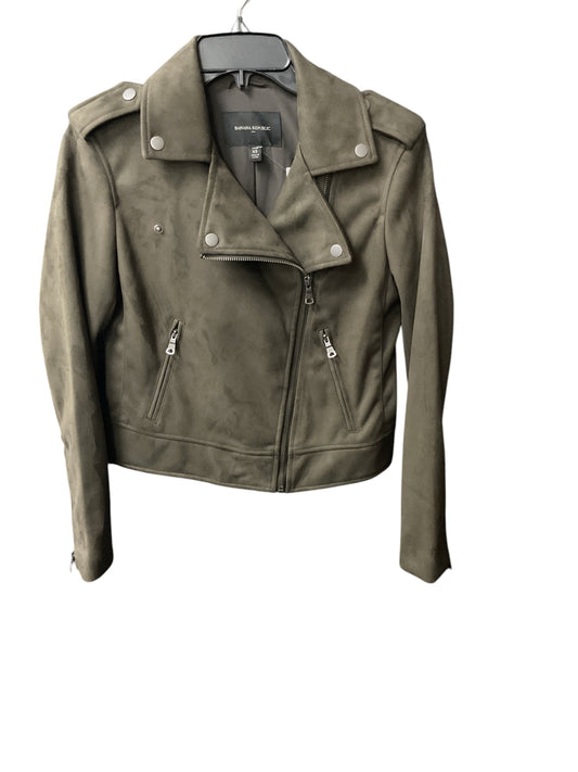 Jacket Moto By Banana Republic In Green, Size: Xs