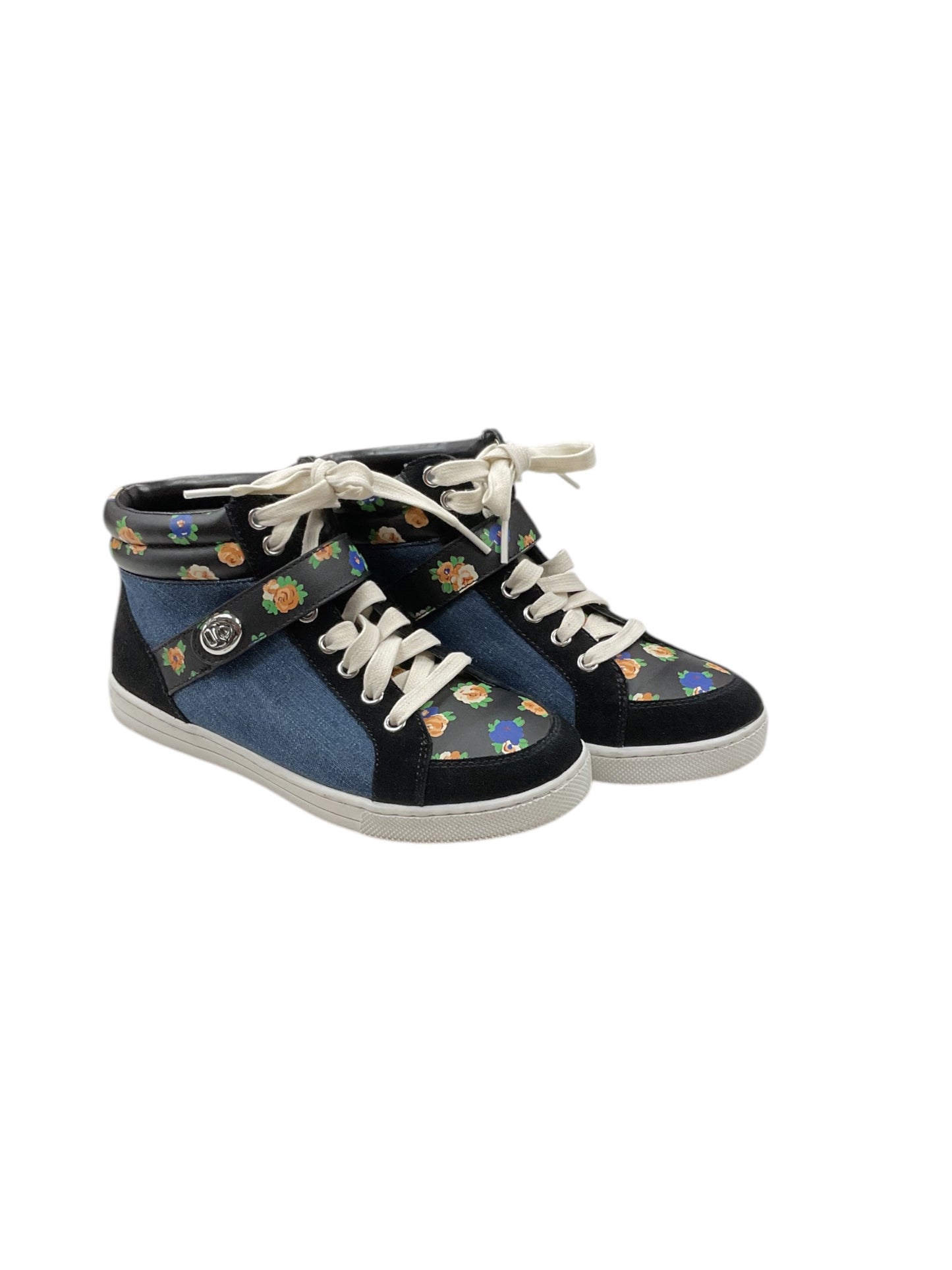 Shoes Designer By Coach In Blue Denim, Size: 7.5