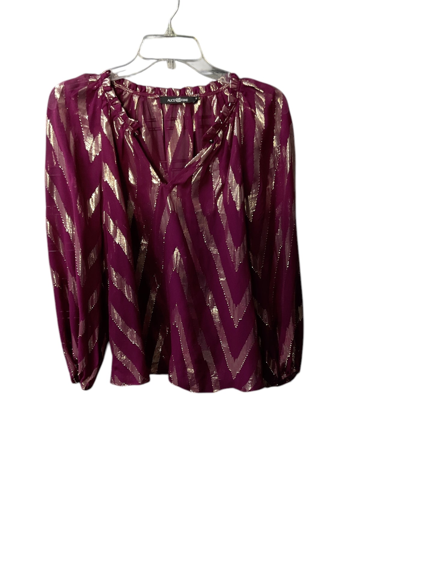 Top Long Sleeve By Cmc In Purple, Size: S