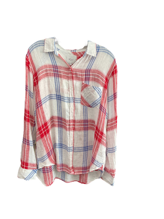 Top Long Sleeve By Rails In Plaid Pattern, Size: Medium