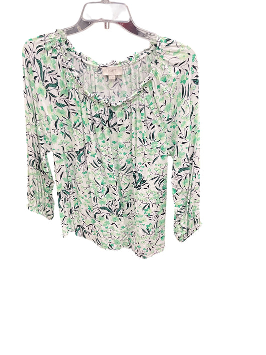 Top 3/4 Sleeve By Loft In Green, Size: M