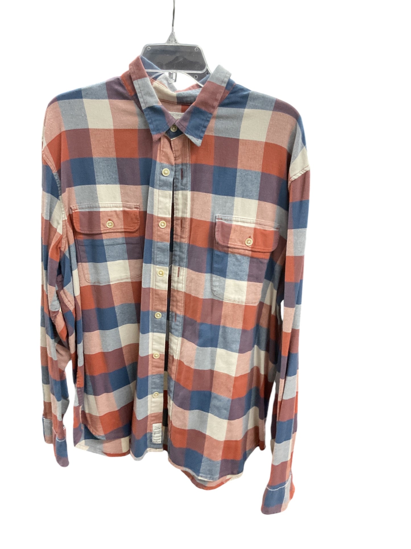 Top Long Sleeve By Lucky Brand In Plaid, Size: 22