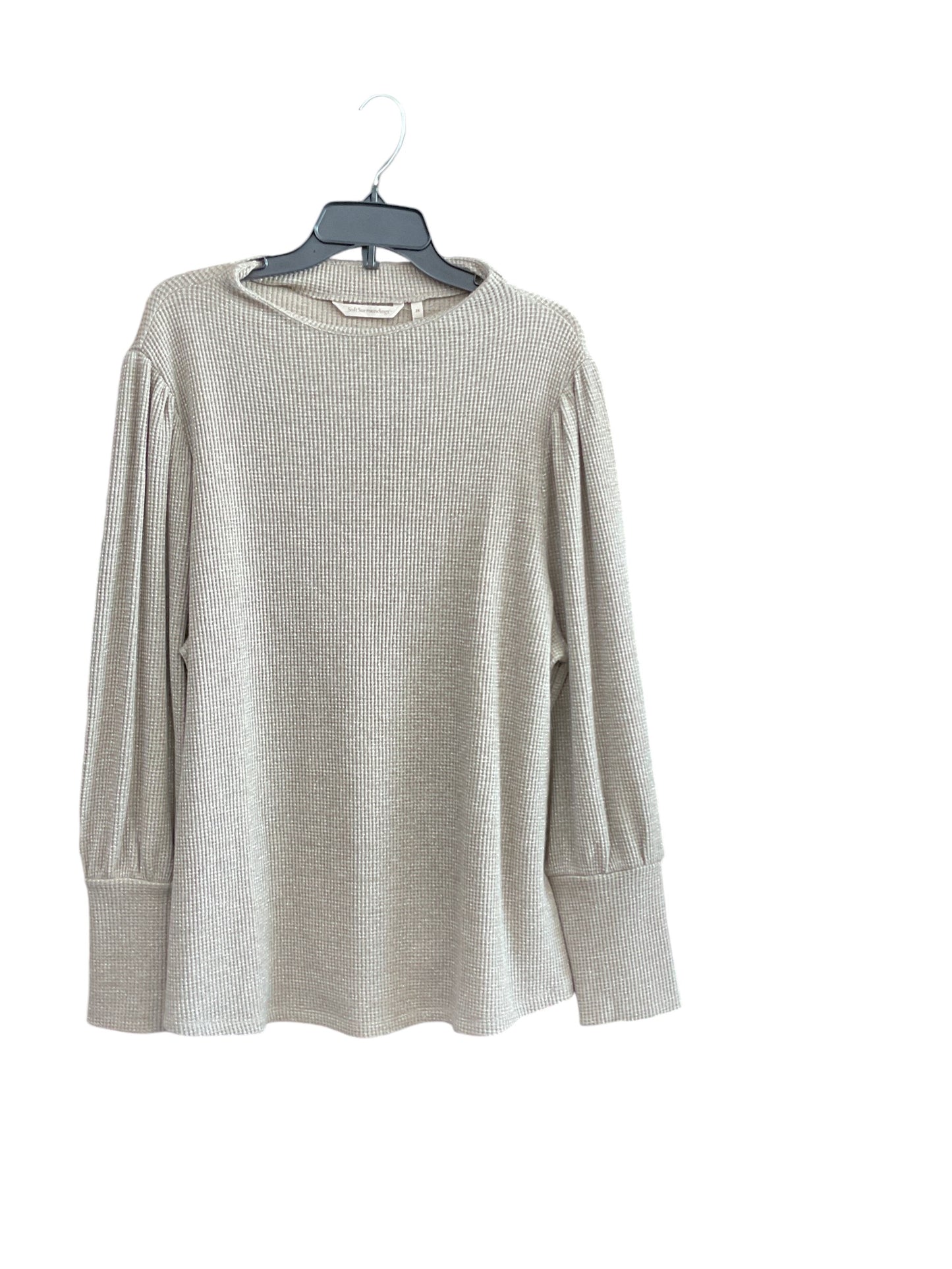 Top Long Sleeve By Soft Surroundings In Taupe, Size: 2x