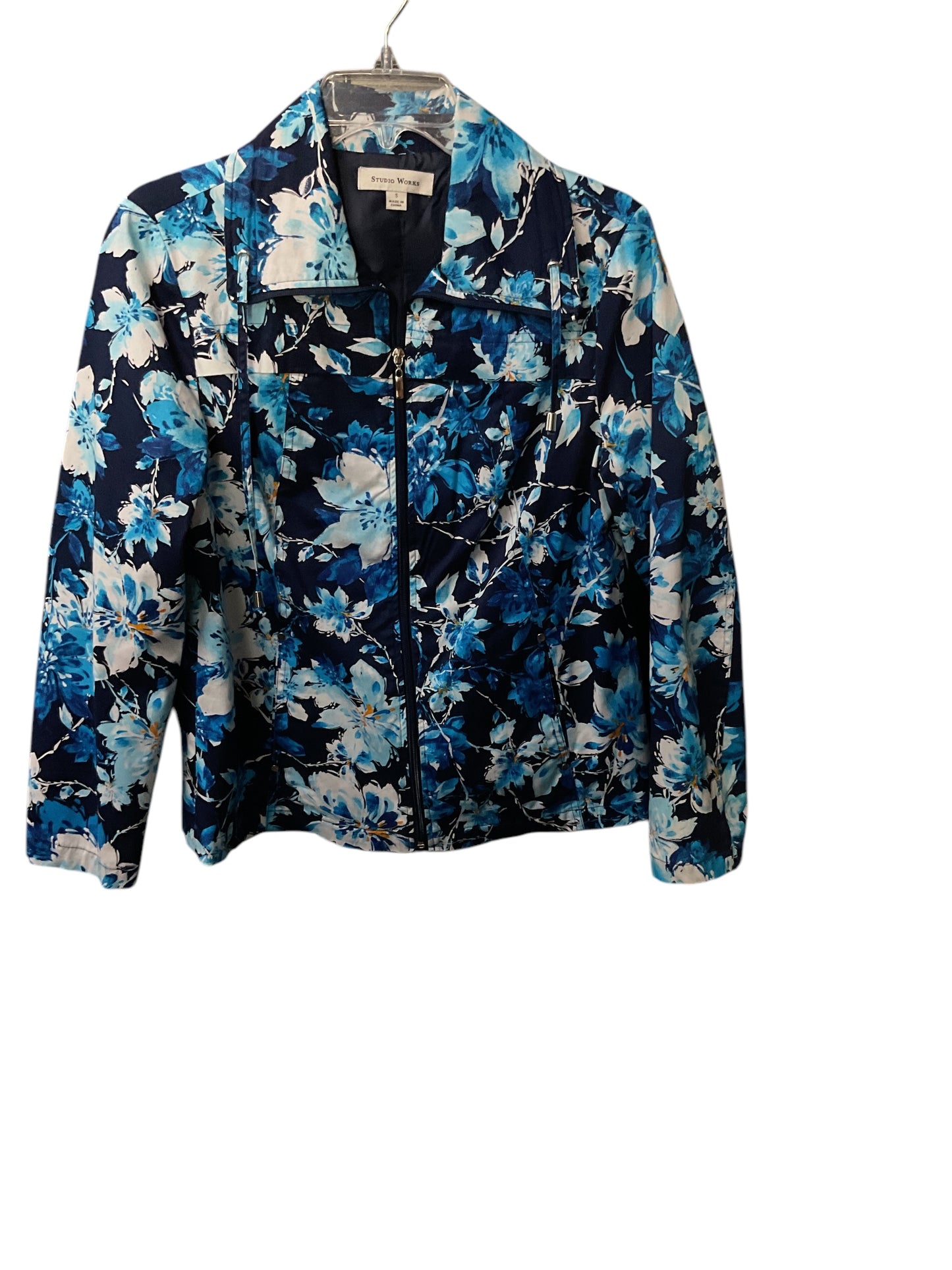 Jacket Windbreaker By Studio Works In Floral Print, Size: S