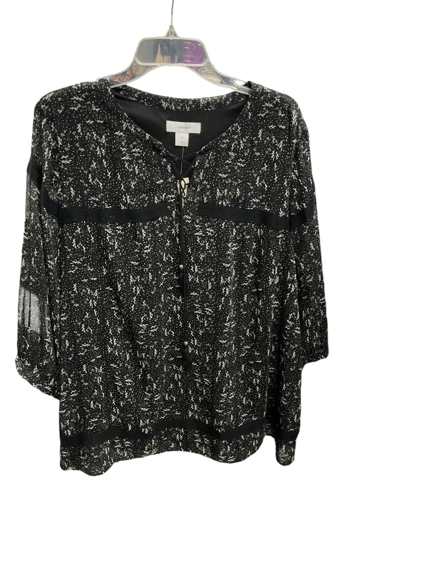 Top Long Sleeve By Cj Banks In Black, Size: 2x