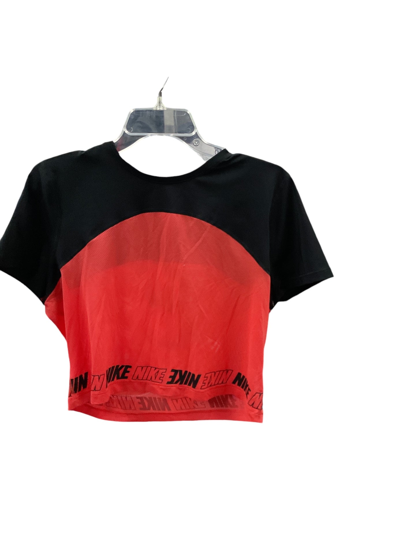 Athletic Top Short Sleeve By Nike Apparel In Black & Red, Size: Xl