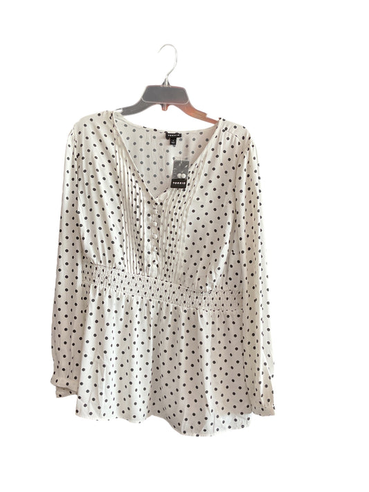 Top Long Sleeve By Torrid In Polkadot Pattern, Size: 1x