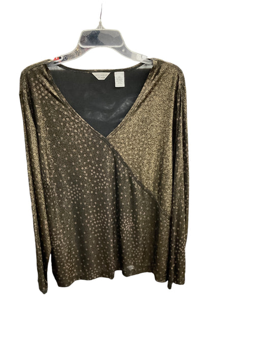 Top Long Sleeve By Laura Ashley In Gold, Size: 2x