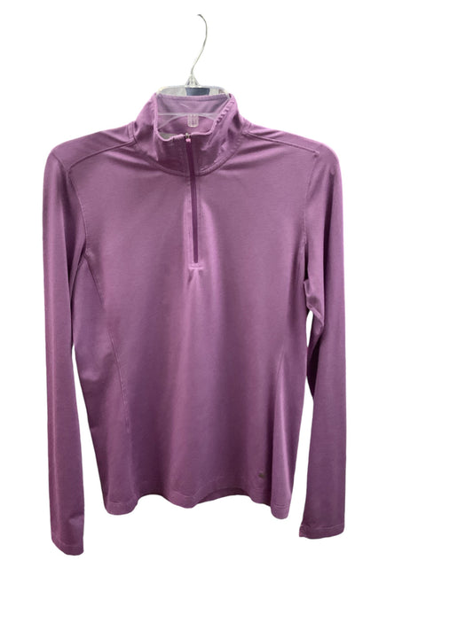 Athletic Top Long Sleeve Collar By Nike In Purple, Size: M