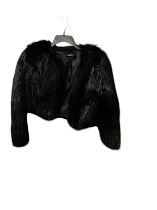 Jacket Faux Fur & Sherpa By Akira In Black, Size: S