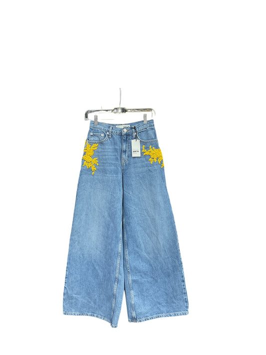 Jeans Wide Leg By Top Shop In Blue Denim, Size: 26