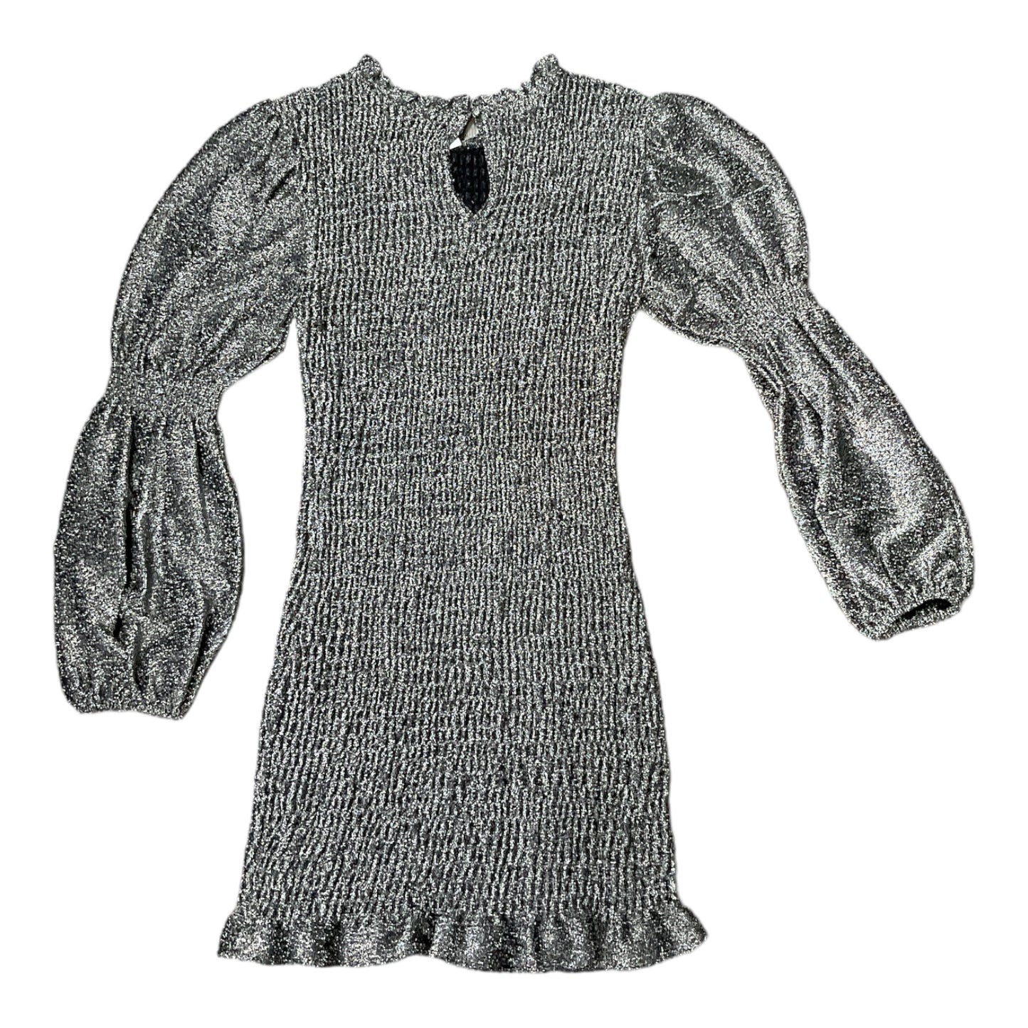 Silver Dress Party Midi Glam, Size S