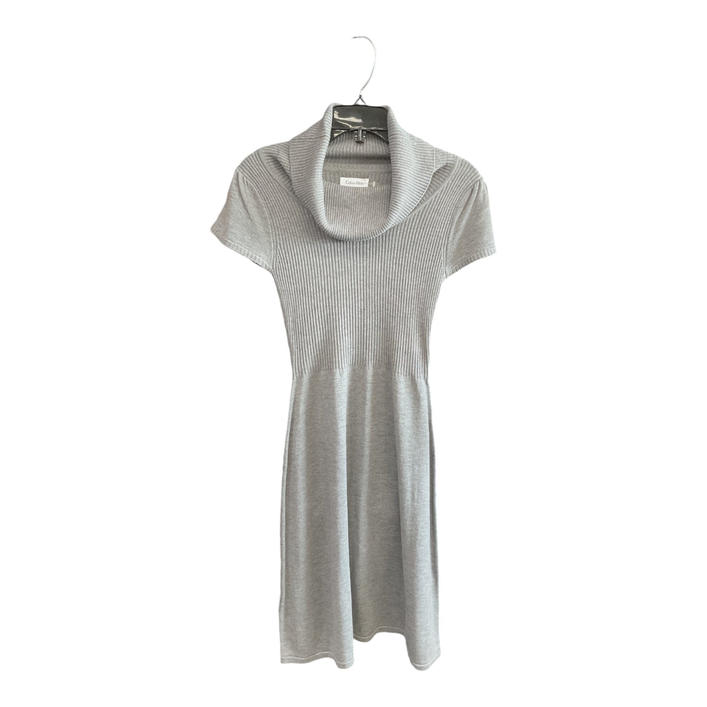 Dress Sweater By Calvin Klein In Grey, Size: S