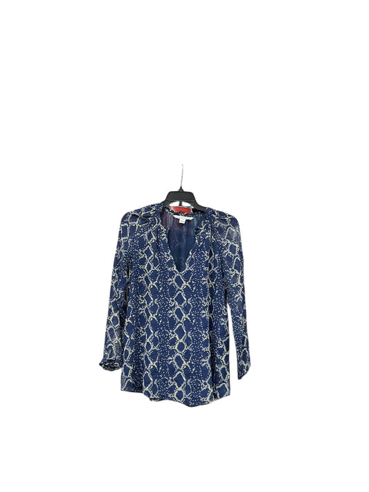 Top Long Sleeve By Diane Von Furstenberg In Blue, Size: 4